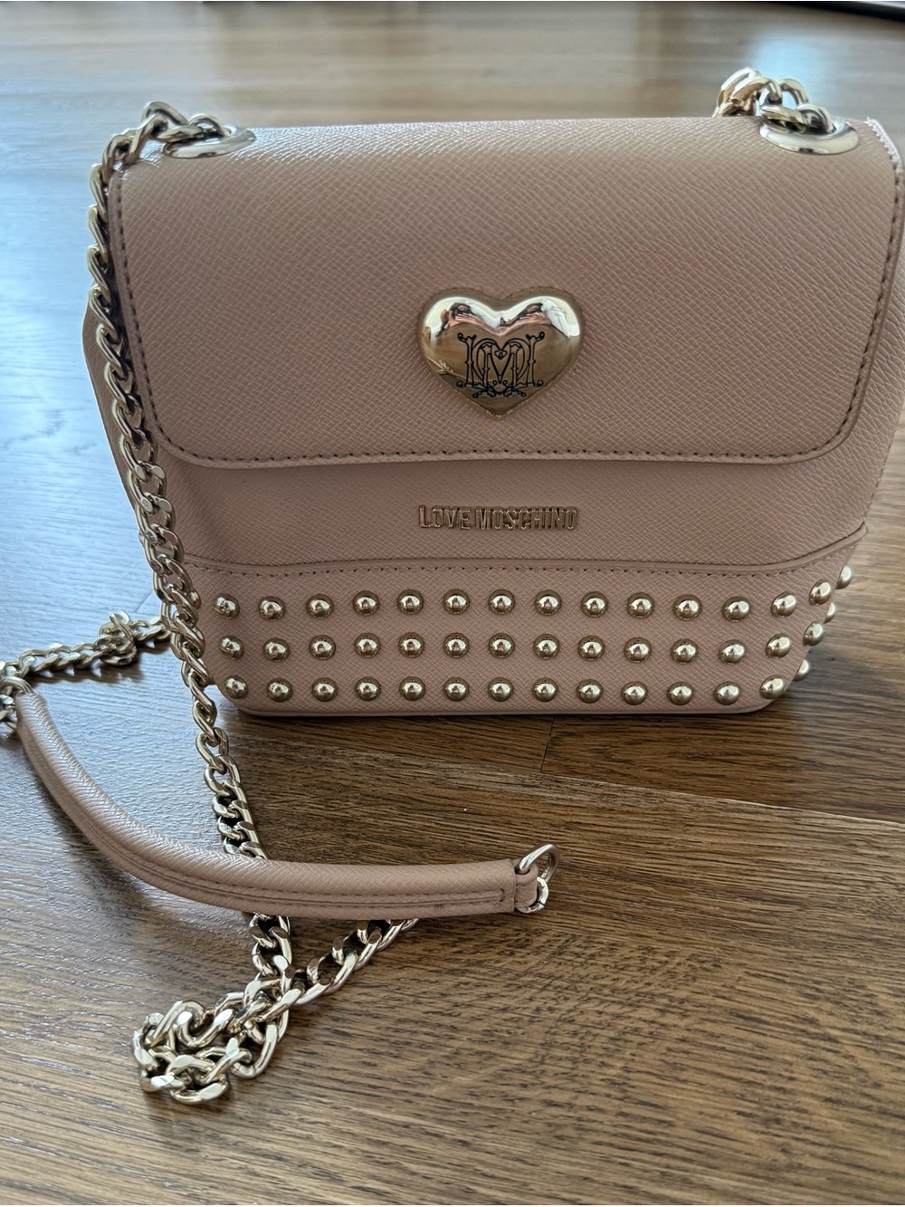 Love Moschino Studded Heart Crossbody Bag